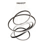 Meyda Lighting Anillo 60" 5-Ring LED Textured Black Cascading Chandelier With White Statuario Idalight Shade