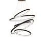 Meyda Lighting Anillo 60" 5-Ring LED Textured Black Cascading Chandelier With White Statuario Idalight Shade
