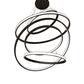 Meyda Lighting Anillo 60" 5-Ring LED Textured Black Cascading Chandelier With White Statuario Idalight Shade