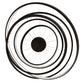 Meyda Lighting Anillo 60" 5-Ring LED Textured Black Cascading Chandelier With White Statuario Idalight Shade