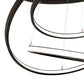 Meyda Lighting Anillo 60" 5-Ring LED Textured Black Cascading Chandelier With White Statuario Idalight Shade