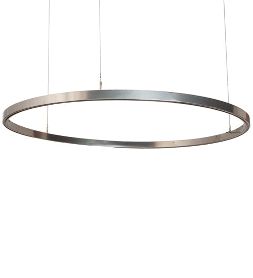 Meyda Lighting Anillo 60" Extreme Chrome Halo Pendant Light With White Statuario Idalight Shade
