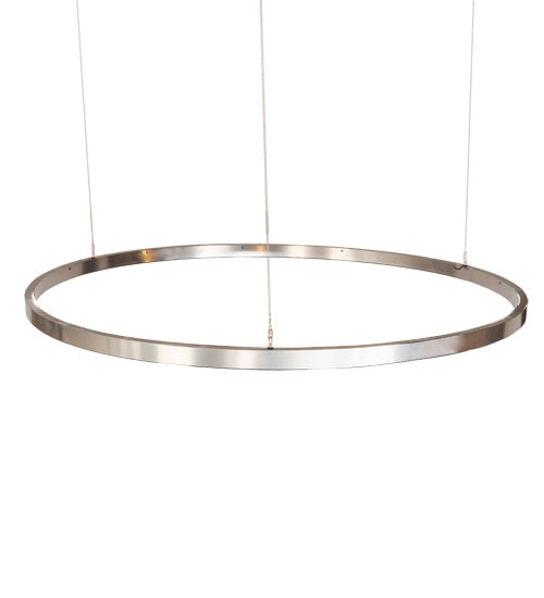 Meyda Lighting Anillo 60" Extreme Chrome Halo Pendant Light With White Statuario Idalight Shade