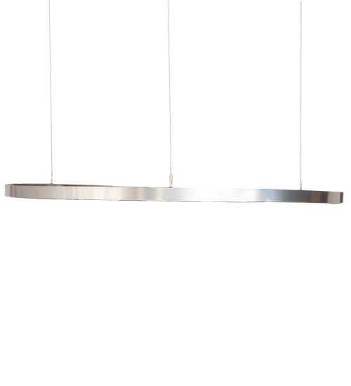 Meyda Lighting Anillo 60" Extreme Chrome Halo Pendant Light With White Statuario Idalight Shade