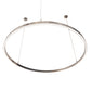 Meyda Lighting Anillo 60" Extreme Chrome Halo Pendant Light With White Statuario Idalight Shade