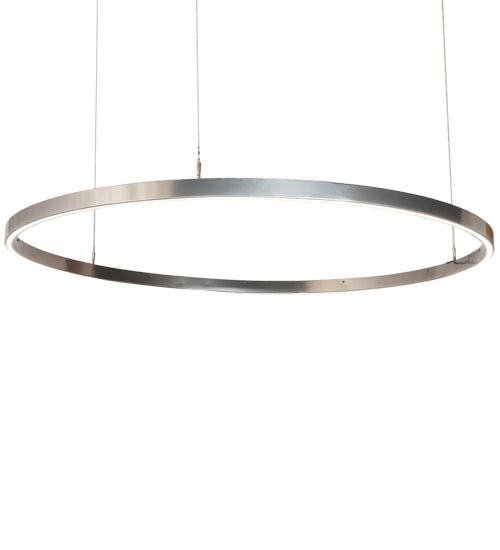 Meyda Lighting Anillo 60" Extreme Chrome Halo Pendant Light With White Statuario Idalight Shade