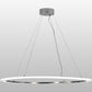 Meyda Lighting Anillo 60" LED Extreme Chrome Pendant Light With White Contrail Mist Idalight Shade