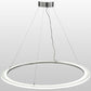 Meyda Lighting Anillo 60" LED Extreme Chrome Pendant Light With White Contrail Mist Idalight Shade