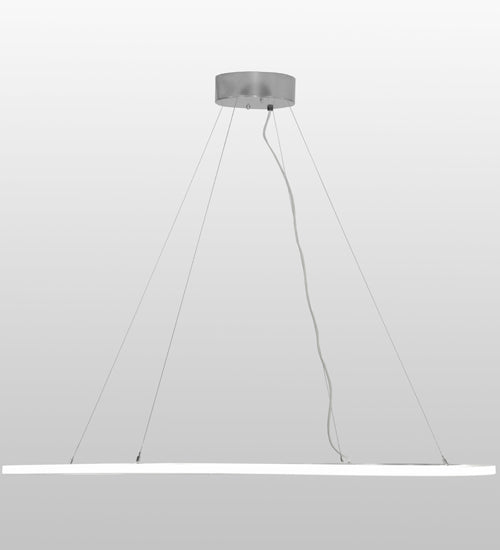 Meyda Lighting Anillo 60" LED Extreme Chrome Pendant Light With White Contrail Mist Idalight Shade