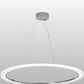 Meyda Lighting Anillo 60" LED Extreme Chrome Pendant Light With White Contrail Mist Idalight Shade