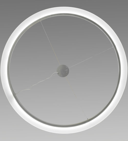 Meyda Lighting Anillo 60" LED Extreme Chrome Pendant Light With White Contrail Mist Idalight Shade
