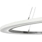 Meyda Lighting Anillo 60" LED Extreme Chrome Pendant Light With White Contrail Mist Idalight Shade