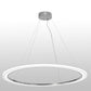 Meyda Lighting Anillo 60" LED Extreme Chrome Pendant Light With White Contrail Mist Idalight Shade