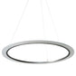 Meyda Lighting Anillo 60" LED Nickel Pendant Light With Frosted Clear Contrail Mist Idalight Shade Glass
