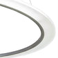 Meyda Lighting Anillo 60" LED Nickel Pendant Light With Frosted Clear Contrail Mist Idalight Shade Glass