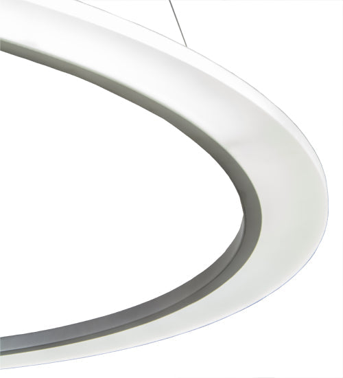 Meyda Lighting Anillo 60" LED Nickel Pendant Light With Frosted Clear Contrail Mist Idalight Shade Glass