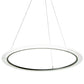 Meyda Lighting Anillo 60" LED Nickel Pendant Light With Frosted Clear Contrail Mist Idalight Shade Glass