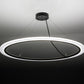 Meyda Lighting Anillo 60" LED Solar Black Pendant Light With White Contrail Mist Idalight Shade