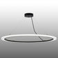 Meyda Lighting Anillo 60" LED Solar Black Pendant Light With White Contrail Mist Idalight Shade