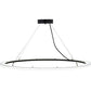 Meyda Lighting Anillo 60" LED Solar Black Pendant Light With White Contrail Mist Idalight Shade