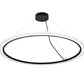 Meyda Lighting Anillo 60" LED Solar Black Pendant Light With White Contrail Mist Idalight Shade