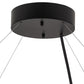 Meyda Lighting Anillo 60" LED Solar Black Pendant Light With White Contrail Mist Idalight Shade