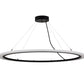 Meyda Lighting Anillo 60" LED Solar Black Pendant Light With White Contrail Mist Idalight Shade