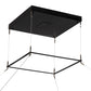Meyda Lighting Anillo 60"Sq Flat Black Quadrato Pendant Light With White Statuario Idalight Shade