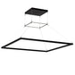 Meyda Lighting Anillo 60"Sq Flat Black Quadrato Pendant Light With White Statuario Idalight Shade