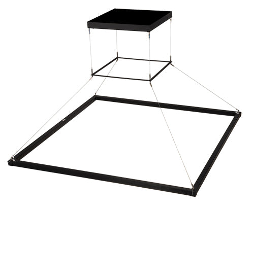 Meyda Lighting Anillo 60"Sq Flat Black Quadrato Pendant Light With White Statuario Idalight Shade