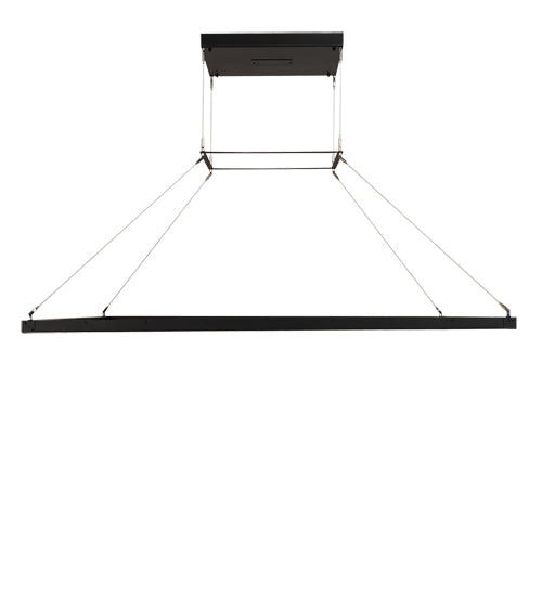 Meyda Lighting Anillo 60"Sq Flat Black Quadrato Pendant Light With White Statuario Idalight Shade