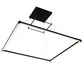 Meyda Lighting Anillo 60"Sq Flat Black Quadrato Pendant Light With White Statuario Idalight Shade