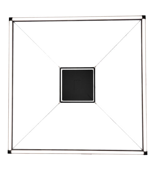 Meyda Lighting Anillo 60"Sq Flat Black Quadrato Pendant Light With White Statuario Idalight Shade