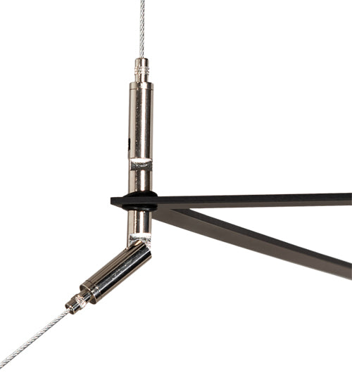 Meyda Lighting Anillo 60"Sq Flat Black Quadrato Pendant Light With White Statuario Idalight Shade