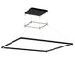 Meyda Lighting Anillo 60"Sq Flat Black Quadrato Pendant Light With White Statuario Idalight Shade