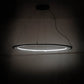 Meyda Lighting Anillo 61" LED Solar Black Ellipse Island Pendant Light With Crystal Idalight Shade
