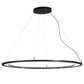 Meyda Lighting Anillo 61" LED Solar Black Ellipse Island Pendant Light With Crystal Idalight Shade