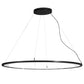 Meyda Lighting Anillo 61" LED Solar Black Ellipse Island Pendant Light With Crystal Idalight Shade
