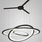 Meyda Lighting Anillo 63" 3-Ring LED Bronze Cascading Pendant Light With Frosted Clear Contrail Mist Idalight Shade