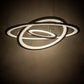 Meyda Lighting Anillo 63" 3-Ring LED Bronze Cascading Pendant Light With Frosted Clear Contrail Mist Idalight Shade