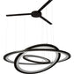 Meyda Lighting Anillo 63" 3-Ring LED Bronze Cascading Pendant Light With Frosted Clear Contrail Mist Idalight Shade