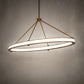 Meyda Lighting Anillo 64" LED Gold Matte Gemini Island Pendant Light With White Statuario Idalight Shade