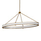Meyda Lighting Anillo 64" LED Gold Matte Gemini Island Pendant Light With White Statuario Idalight Shade