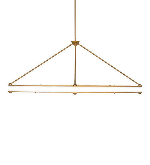 Meyda Lighting Anillo 64" LED Gold Matte Gemini Island Pendant Light With White Statuario Idalight Shade