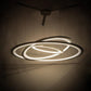 Meyda Lighting Anillo 69" 3-Ring LED Bronze Cascading Pendant Light With Frosted Clear Contrail Mist Idalight Shade