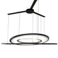 Meyda Lighting Anillo 69" 3-Ring LED Bronze Cascading Pendant Light With Frosted Clear Contrail Mist Idalight Shade