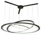 Meyda Lighting Anillo 69" 3-Ring LED Bronze Cascading Pendant Light With Frosted Clear Contrail Mist Idalight Shade