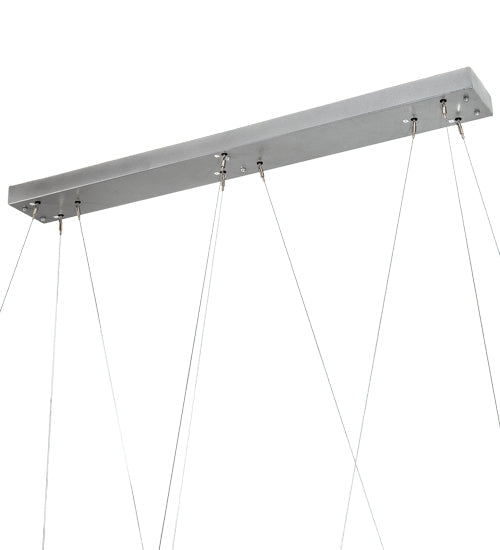 Meyda Lighting Anillo 72" 3-Ring LED Pewter Cascading Pendant Light With White Statuario Idalight Shade