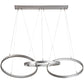 Meyda Lighting Anillo 72" 3-Ring LED Pewter Cascading Pendant Light With White Statuario Idalight Shade