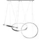 Meyda Lighting Anillo 72" 3-Ring LED Pewter Cascading Pendant Light With White Statuario Idalight Shade